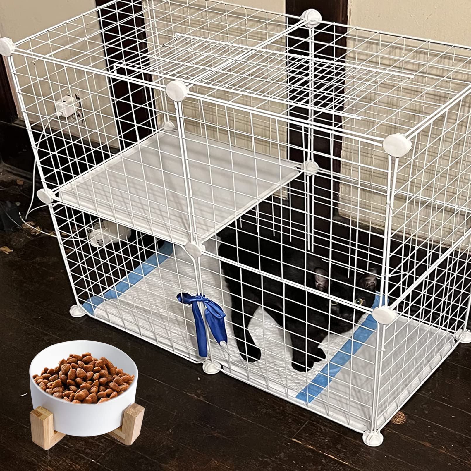 小動物用　猫　ゲージ　小屋 Amazon.co.jp: MUYG 2段 DIY 猫ケージ 小動物 屋内 取り外し可能な金属